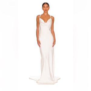 Norma Kamali Cross Back Bias Gown small